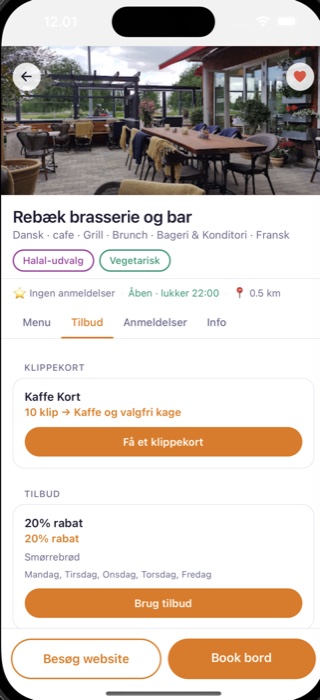 Restaurantprofil i Wayeat-appen